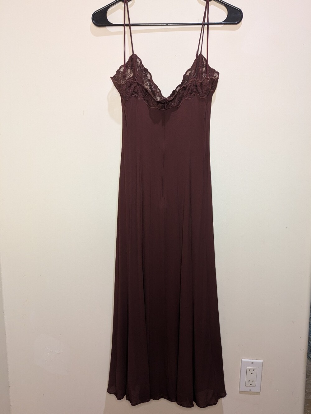 Reformation Lucine Chocolate Brown Lace Midi Dress Cocktail Viscose Size 6 - Picture 5 of 8